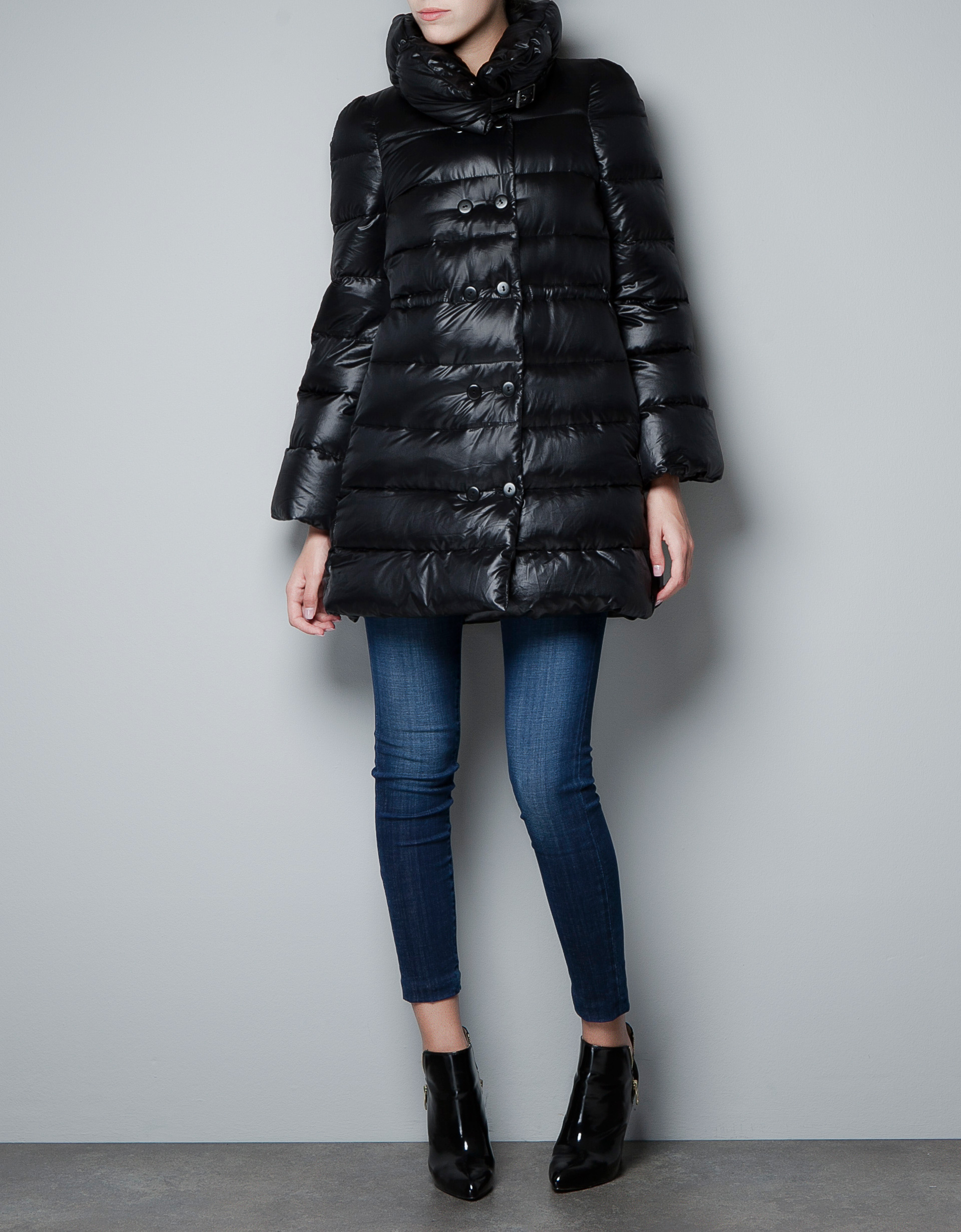 Black Zara down coat