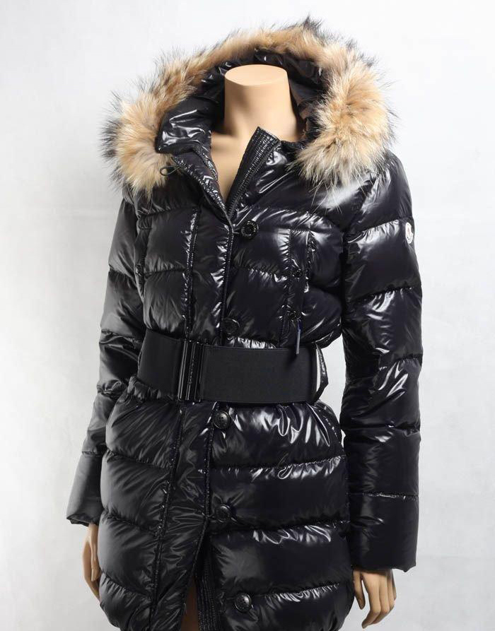 Black fur-hooded Moncler “Lucie” down 