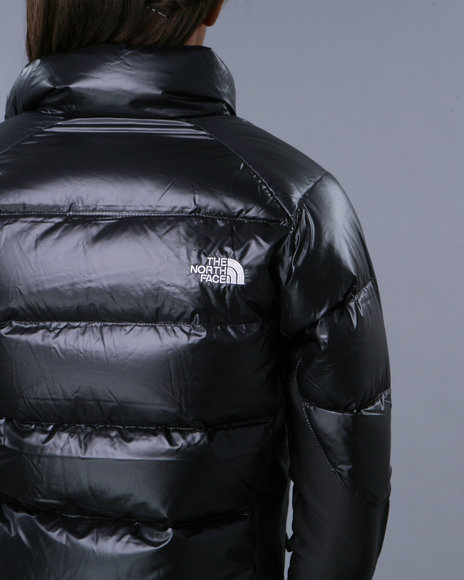 shiny black north face jacket